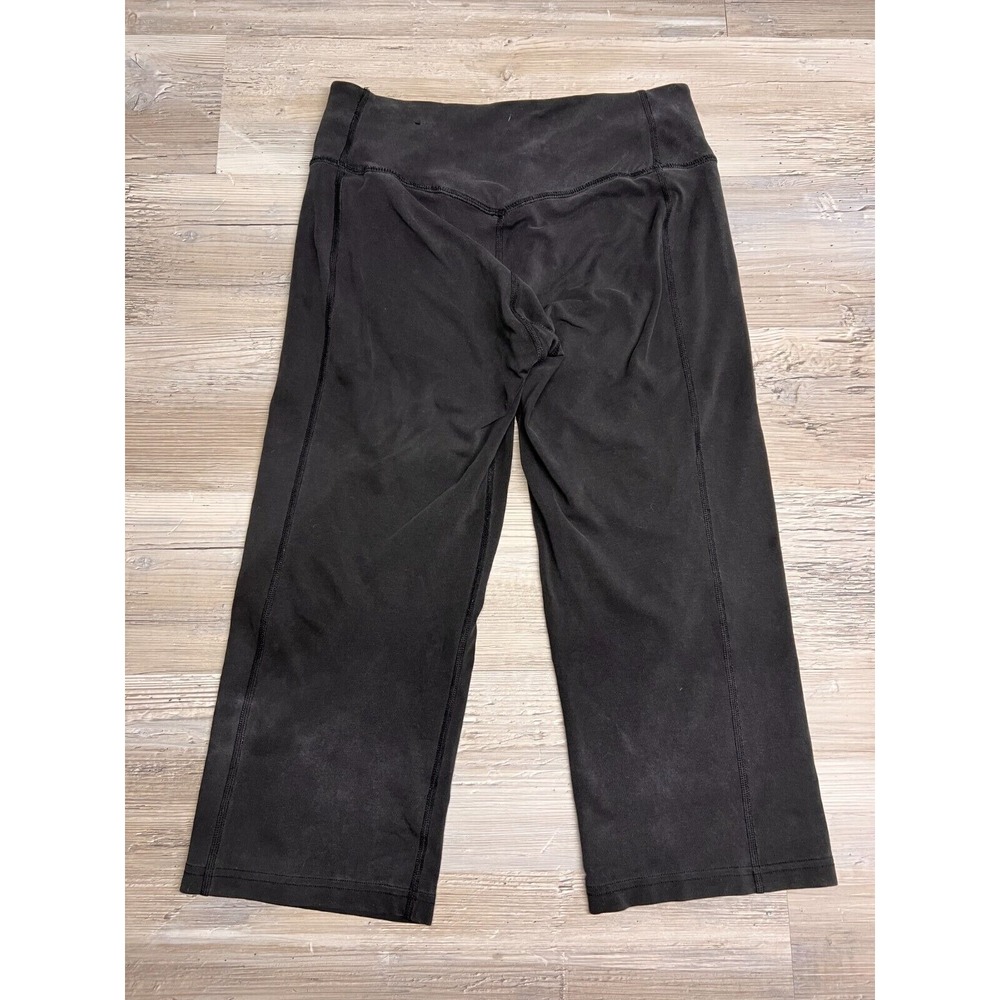 Womens Black Nike Dri Fit Capri Leggings Gym Jogger Yoga Pants Size M Hip Swoosh - Picture 3 of 6